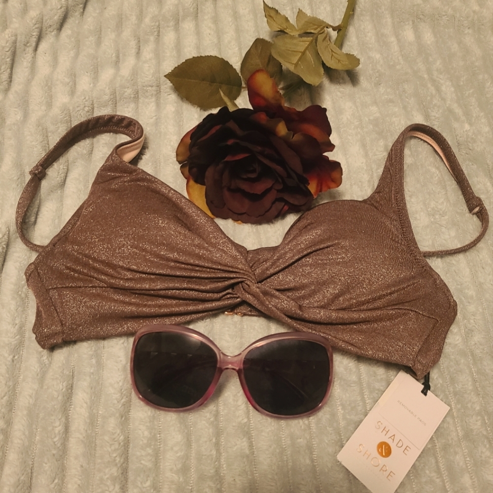 Brown Sparkley Bikini Top